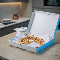 Boîtes à pizza écologiques en carton ondulé kraft, grand format, résistantes à la graisse, avec logo personnalisé, impression offset mate, fournisseur direct d'usine Sp3441.