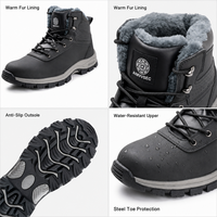 Chaussures de sécurité d'hiver Aimvvsec, bottes de travail à embout d'acier, anti-perforation, chaudes, respirantes, doublure en maille, semelle extérieure antidérapante en PU, construction robuste