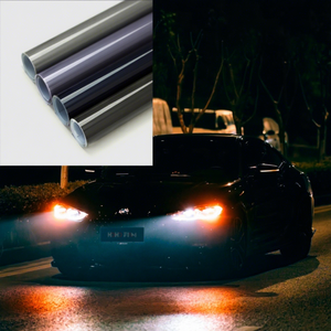 HOHOFILM - Película Protectora para <span class=keywords><strong>Faros</strong></span> Delanteros de Automóvil, Autoadhesiva, Hidrófuga, Resistente a los Arañazos, Resistente a los Rayos UV, VLT 30%, Color Negro Oscuro, TPU, PPF - Product Image 1