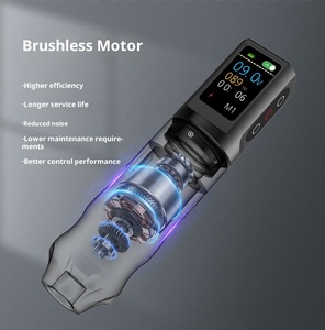 Stylo de tatouage professionnel en acier inoxydable permanent pour artistes, aiguilles jetables, course réglable, batterie rechargeable 12000 - Product Image 4