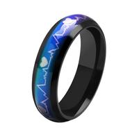 Bague en acier inoxydable, 30mm, anneau d'hologramme, bijou étonnant avec changement d'humeur et température Variable