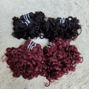 Letsfly - Paquetes de Cabello Afro Rizado 100% Humano, Color Natural # Extensiones de Cabello Humano Rizado Remy 9A Color Piano 99J al por Mayor - Product Image 5