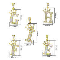 Collar con Inicial, Latón Chapado en Oro de 18K, Letras Grandes, Nombre en Letra Cursiva, Collar con Monograma