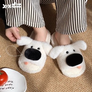 XIXITIAO Pantoufles en peluche douces et moelleuses à l'effigie d'animaux de dessin animé, chaudes pour l'hiver, en coton doux, chaussures d'intérieur confortables pour femmes - Product Image 6