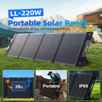 Panneau solaire pliable Junbpaw LL220W portable 220W noir, efficacité 25%, activités de plein air, durable, étanche IP67, rapide
