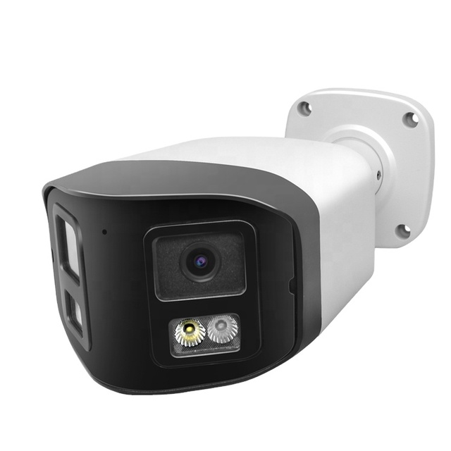 4MP Dual Lens 180 Degree Panoramic Hik Compatible IP PoE Security Camera ColorVu IP67 Two Way Audio Outdoor CCTV Bullet Camera