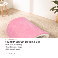 Vente en gros de lit pour chat rond et confortable en peluche, sac de couchage pour chat, nid pour chat avec doublure en polaire douce et chaude pour chats d'intérieur OEM