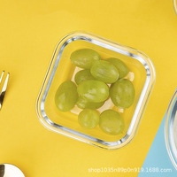 Bol de conservation en verre borosilicate haute résistance, boîte à lunch avec compartiments pour micro-ondes, récipient de stockage alimentaire