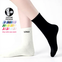 Chaussettes de sport blanches en coton brodé unisexe personnalisées pour hommes, à compression, pour la course, montantes à la cheville, 10 paires, OEM Designer Bottom