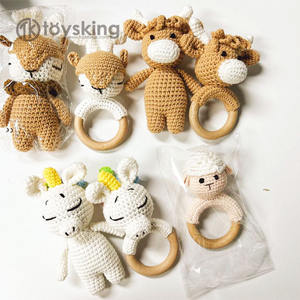Hilo hecho a mano de punto dinosaurio Amigurumi <span class=keywords><strong>Bebe</strong></span> vaca ganado Safari animales para Recién Nacido Baby Shower regalos - Product Image 2