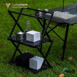 <b>Outdoor</b> campsite Rubik's Cube <b>table</b> storage rack, two-layer <b>folding</b> storage rack, portable multifunctional <b>table</b> - Product Image 3