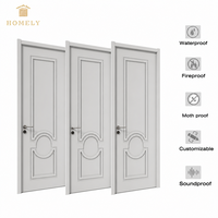 Porte intérieure en WPC à grain de bois, étanche et résistante à l'humidité, design contemporain pour chambre et appartement, OEM/ODM disponible
