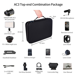 Camera Youtube Hồng Ngoại Ordro AC3 4K UHD, Camera Video Kỹ Thuật Số Chuyên Nghiệp Điều Khiển Từ Xa - Product Image 2