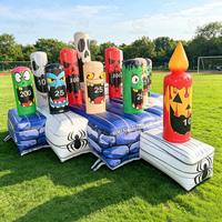Jeu de lancer d'anneaux gonflable d'Halloween effrayant, grand ensemble de cibles monstres pour jardin, école, fête foraine, location événementielle