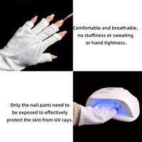 Guantes de Spandex Negros Transpirables para el Cuidado de las Uñas, Herramienta de Pulido de Manos, Protección Anti-UV para Lámpara de Gel, Guantes sin Dedos para Arte de Uñas