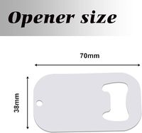 Décapsuleur en forme de plaque militaire en acier inoxydable blanc pour sublimation