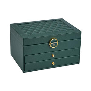 Boîte à bijoux créative en cuir diamant, taille M, 24 cm x 18 cm x 14,6 cm - Product Image 1