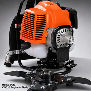 Débroussailleuse thermique haute performance 52 cm³ à moteur 2 temps, coupe-herbe portatif avec lame en acier au manganèse, largeur de coupe 300 mm pour arbustes et mauvaises herbes - Product Image 3