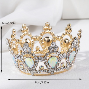 Tocado Floral Plateado y Dorado Más Popular, Tiara y Corona Redonda Completa, Accesorios de Novia para Jesús y la Virgen María - Product Image 3