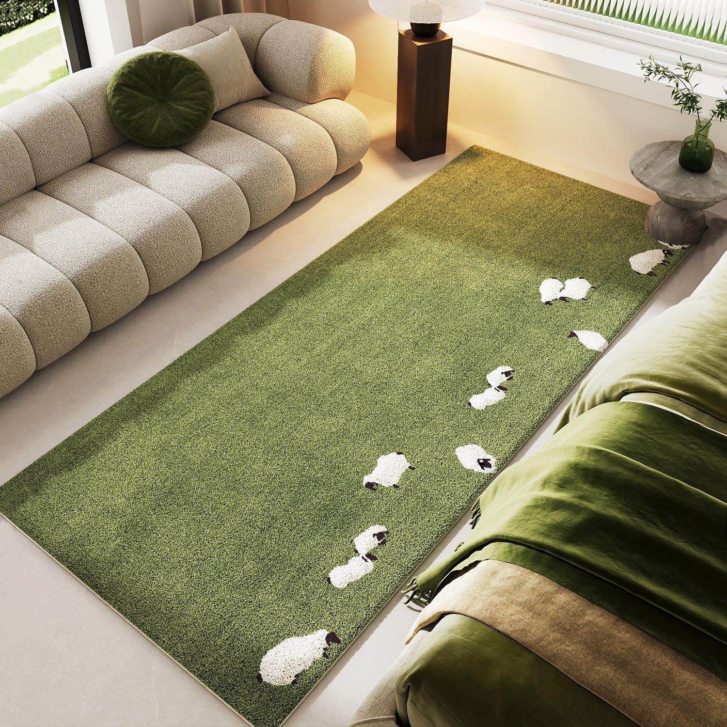 Rebaño de ovejas de primavera