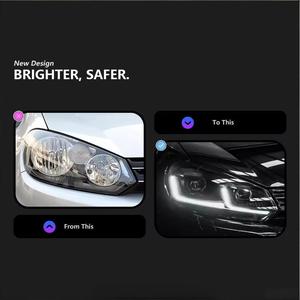 Faro a LED 12V con lente per Polo 2011-2018, modifica con luci diurne a doppia L e indicatori di direzione - Product Image 3