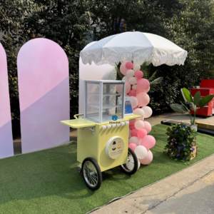 Grosir tangan Mini lucu troli untuk pernikahan luar ruangan puding makanan penutup kue es krim roti 220v kondisi baru STAN seluler - Product Image 4