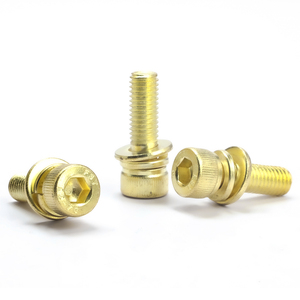 304 Stainless Steel <b>Gold</b> Plated Hexagon <b>Socket</b> Head Cap Screw with Washers Three Sems Screw Set Combination M2 M2.5 M3 M4 M5 M6 - Product Image 5