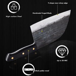 Dao đầu bếp thủ công Grandsharp, thép rèn, dao chặt thịt Trung Quốc chuyên nghiệp, dùng thái thịt, rau củ, dao nhà bếp - Product Image 3