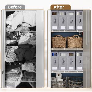 Boîte de <span class=keywords><strong>rangement</strong></span> pliable pour draps de lit avec fenêtre, organiseur de placard pour draps, couvertures, couettes et oreillers - Product Image 6