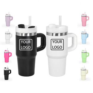 Custom logo 14 oz Children Stainless Steel Tumblers Car Outdoor Sports Travel Mug Gift 14oz Kids Tumbler <b>with</b> Handle and <b>Straw</b> - Product Image 1