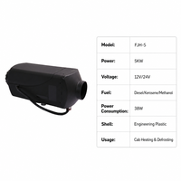 Chauffage de stationnement diesel 12V 24V 5KW avec télécommande LCD, chauffage de cabine à coque plastique pour camion, fourgonnette, camping-car