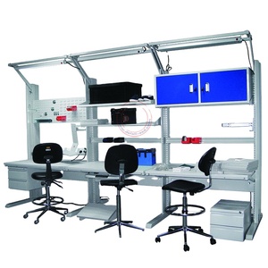 Établi de <span class=keywords><strong>technicien</strong></span> de réparation électronique de profil en aluminium de Detall avec la lampe de loupe - Product Image 1