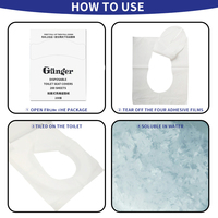 Couvre-siège de toilette biodégradable pour avion, couvre-siège de toilette jetable écologique en papier