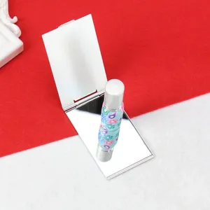 Portable Mini Compact Poche Miroir En Acier Inoxydable Pliant Maquillage Vanité Outil Main Debout À La Recherche Verre Cosmétiques Outil - Product Image 2