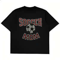 Design personnalisé pour maman de footballeuse, design en strass à transfert thermique pour t-shirt