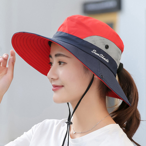 Extérieur Tribu Pliable <span class=keywords><strong>Soleil</strong></span> Chapeau D'été UV Protection Pliable Large Bord Queue De Cheval Chapeau De Pêche Seau Chapeau - Product Image 1