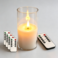 Bougies LED sans flamme 3D de 10 pouces à bouton tactile rechargeables, blanc chaud, scintillantes, avec télécommande, pour mariages et Diwali