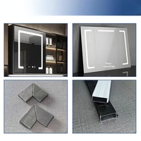 Miroir LED intelligent et moderne avec cadre en aluminium, profilé pour hôtel, appartement, armoire de salle de bain, moulure de bordure métallique rétroéclairée par extrusion
