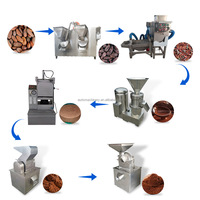 Ligne de production de poudre de cacao commerciale 100kg 200kg, machines de transformation du cacao en poudre, torréfacteur et décortiqueuse de fèves de cacao