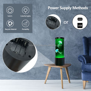 Nouveaux produits <span class=keywords><strong>prix</strong></span> usine veilleuse poisson mobile lampe Aquarium petites méduses lampes couleur changeante lumières pour enfants lampe de Table - Product Image 2