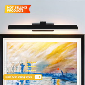 Lámpara de pared moderna de aluminio negro de 16 pulgadas, luz LED para espejo de baño, luz blanca cálida de 3500K, montaje en superficie - Product Image 2