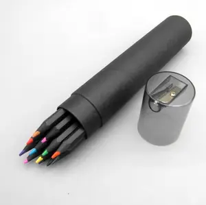 独特的纸管包装纸板圆筒黑色铅笔包装工艺纸管礼品盒包装文具包装
