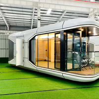 Casa Cápsula Espacial de Acero Anticorrosión con Aislamiento EPS, Villa Móvil Prefabricada y Tienda para Casas de Vacaciones en Resorts Costeros