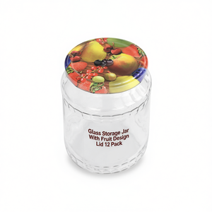 Pot de conservation en verre avec couvercle à motif de fruits, lot de 12 - Product Image 2