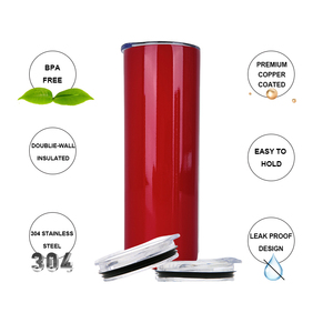 Tasses vierges de sublimation à double paroi de Noël 20oz gobelets en acier inoxydable avec paille gobelets blancs de sublimation droits - Product Image 5