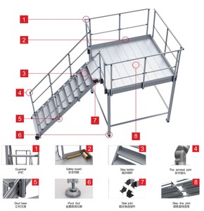 <span class=keywords><strong>Plataforma</strong></span> de Mantenimiento de Pasarela <span class=keywords><strong>Escalera</strong></span> de Aluminio de Ensamblaje Personalizado - Product Image 5