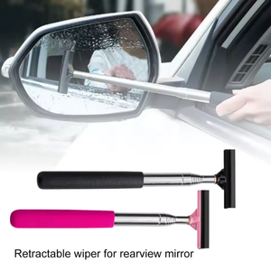 Limpiacristales telescópico portátil para coche, herramienta de limpieza de cristales para ventanas de coche, espejo de mano para lluvia - Product Image 3