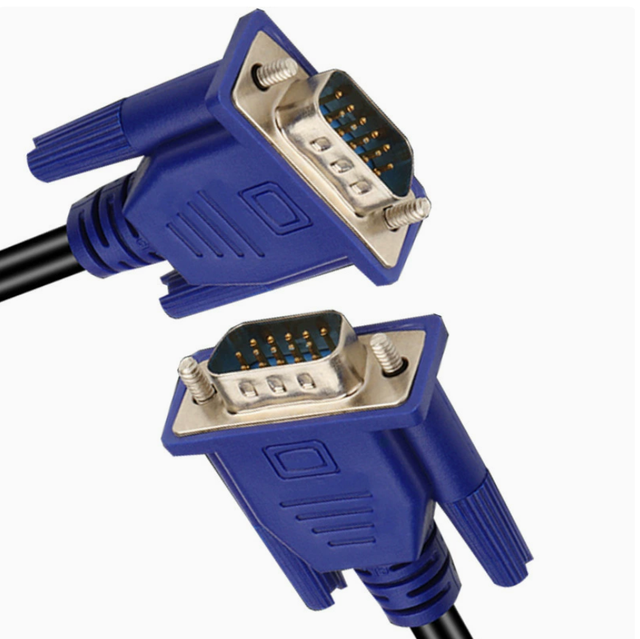 VGA Cable, 3+6VGA Cable, Computer Video Cable, Double-ended Shielded with Ferrite Core, 1.8-meter VGA Cable with Blue Connector.