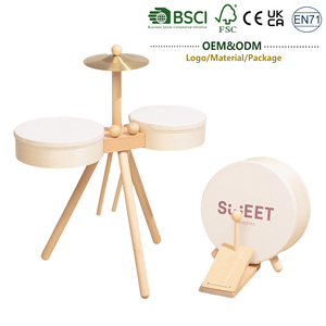 ชุดกลองดนตรีไม้แบบมอนเตสซอรี่ ยี่ห้อ JET เป็นมิตรกับสิ่งแวดล้อม สำหรับเด็กอายุ 3-6 ปี ของขวัญวันเกิดสำหรับเด็กทุกเพศ - Product Image 1