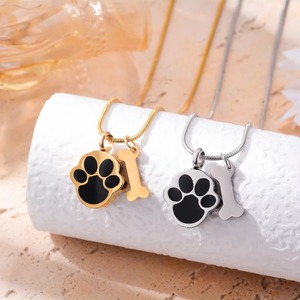Paw Urn Necklace with <b>Dog</b> Bone for Ashes Stainless Steel Cremation Jewelry Necklace for Pet Ashes <b>Memorial</b> Necklace - Product Image 2